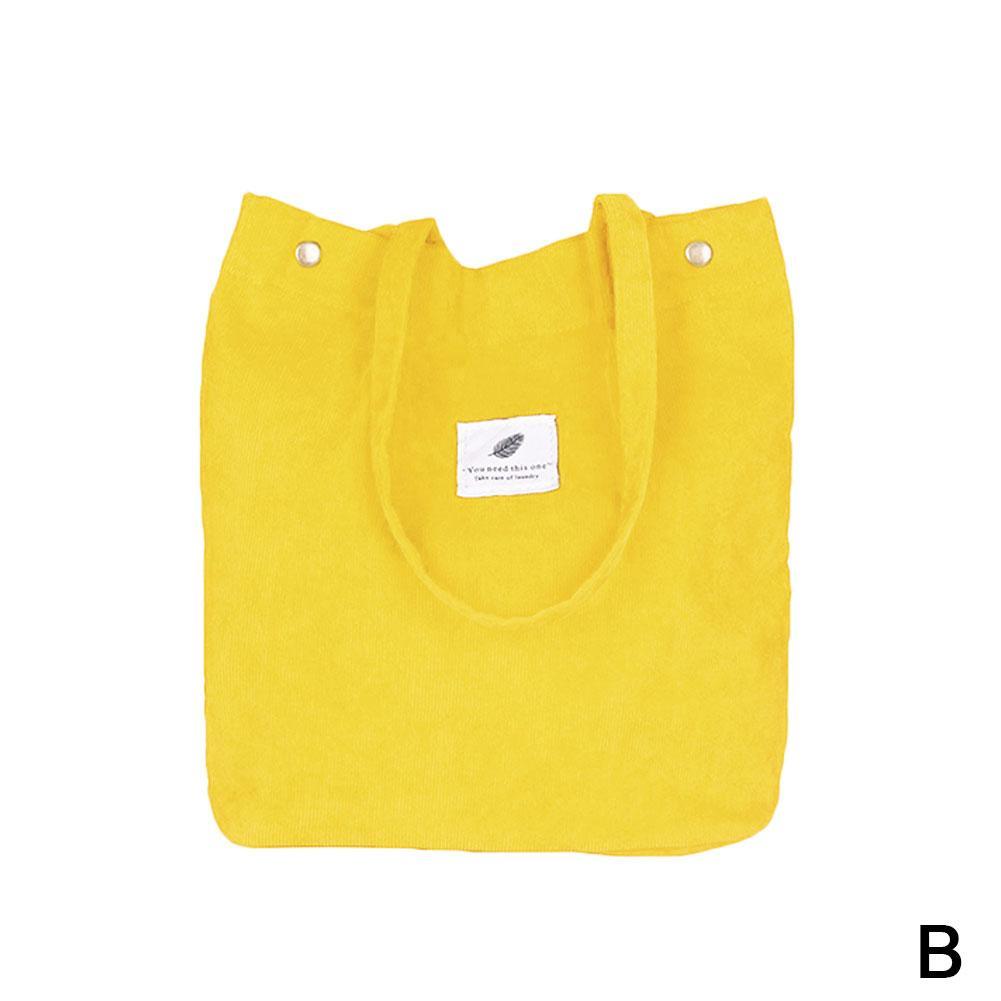 Casual Handtas Voor Vrouwen Boekentas Litthing vrouwen Solid Corduroy Schoudertassen Boodschappentas Tote Pakket Crossbody Canvas Tassen: yellow bag