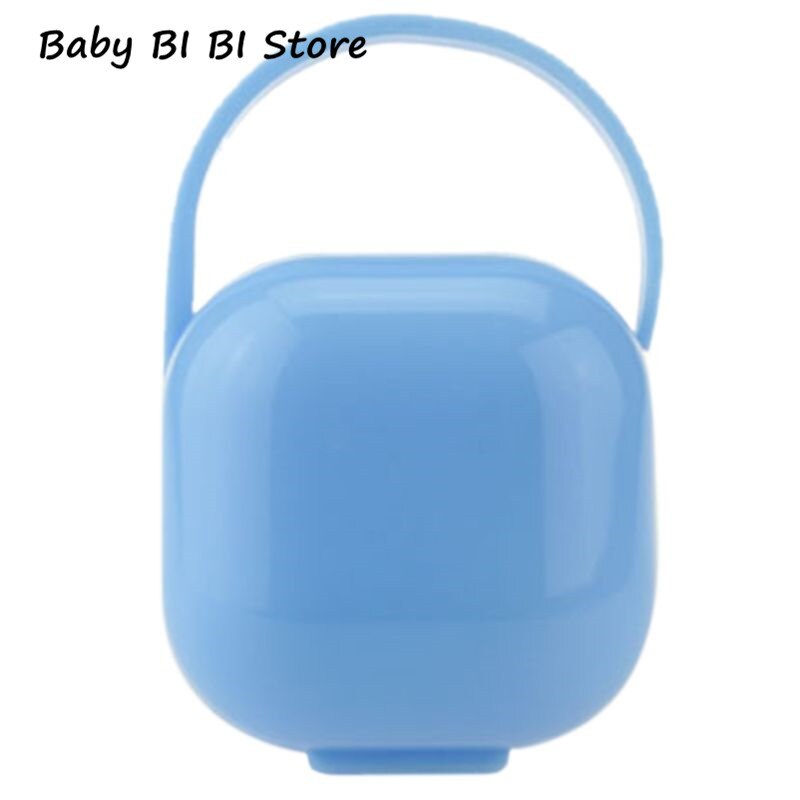 6.2 x 6.2cm firkantet formet baby sut opbevaringsholder sag støvtæt spædbarn finger tandbørste bærbar bæreboks container: Blå