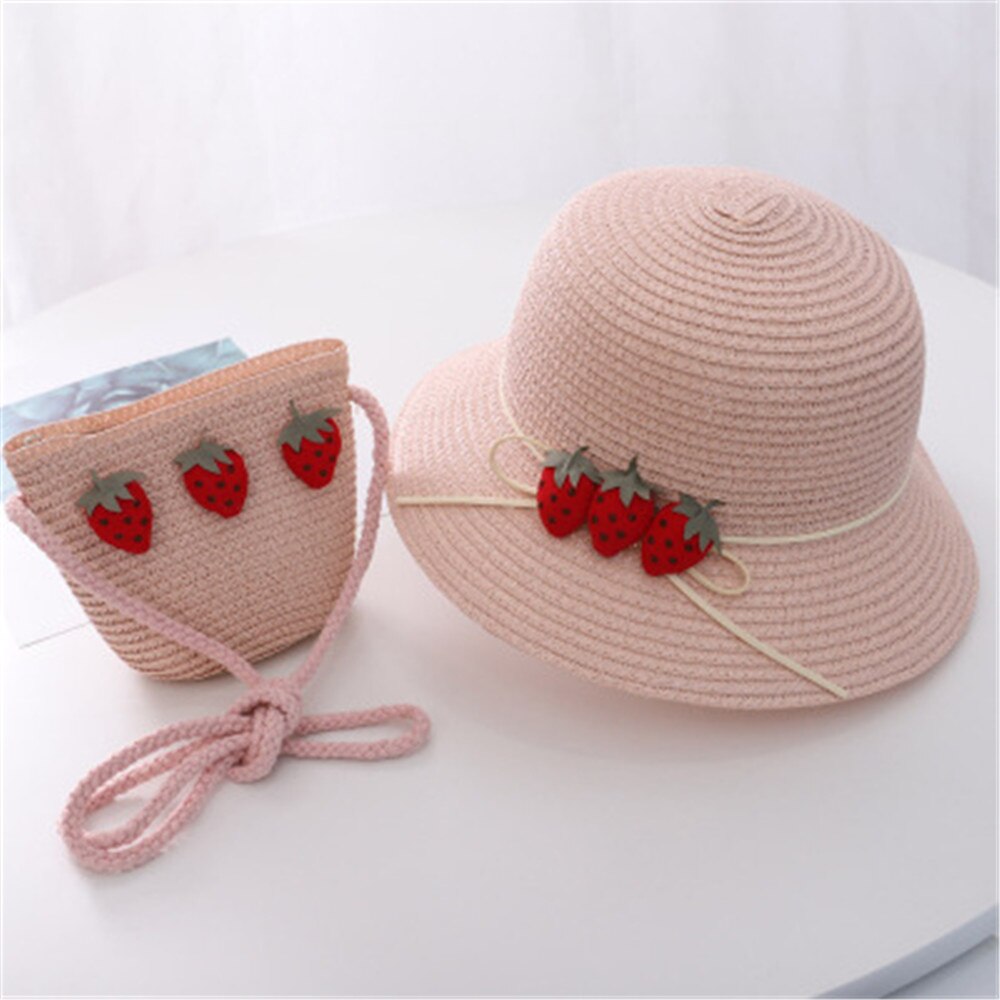Chapeau de paille d'été pour enfants, mignon, fraise, pour la plage, pour filles de 3-8 ans: 13