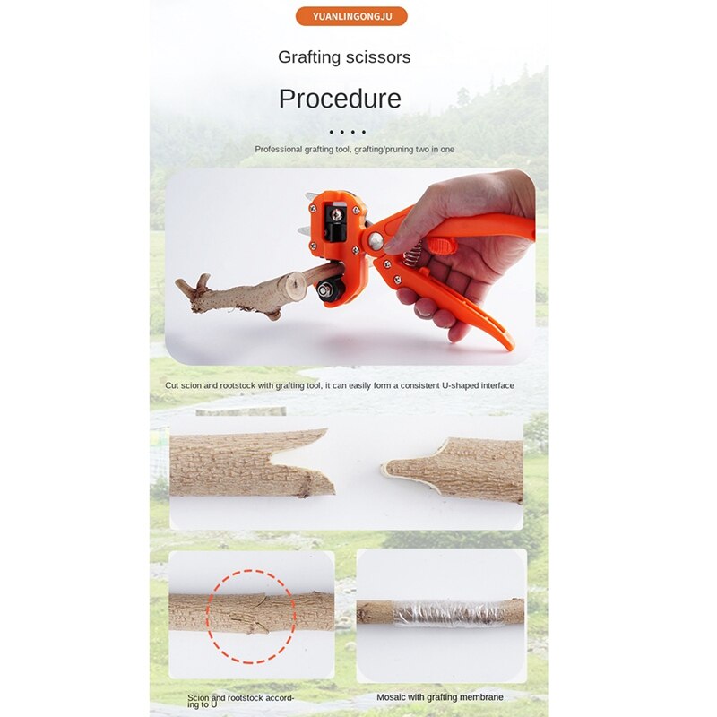 -Garden Grafting Tool, Multifunctional Grafting Scissors Grafting Machine Grafting Device For Fruit Trees And Grape Vines