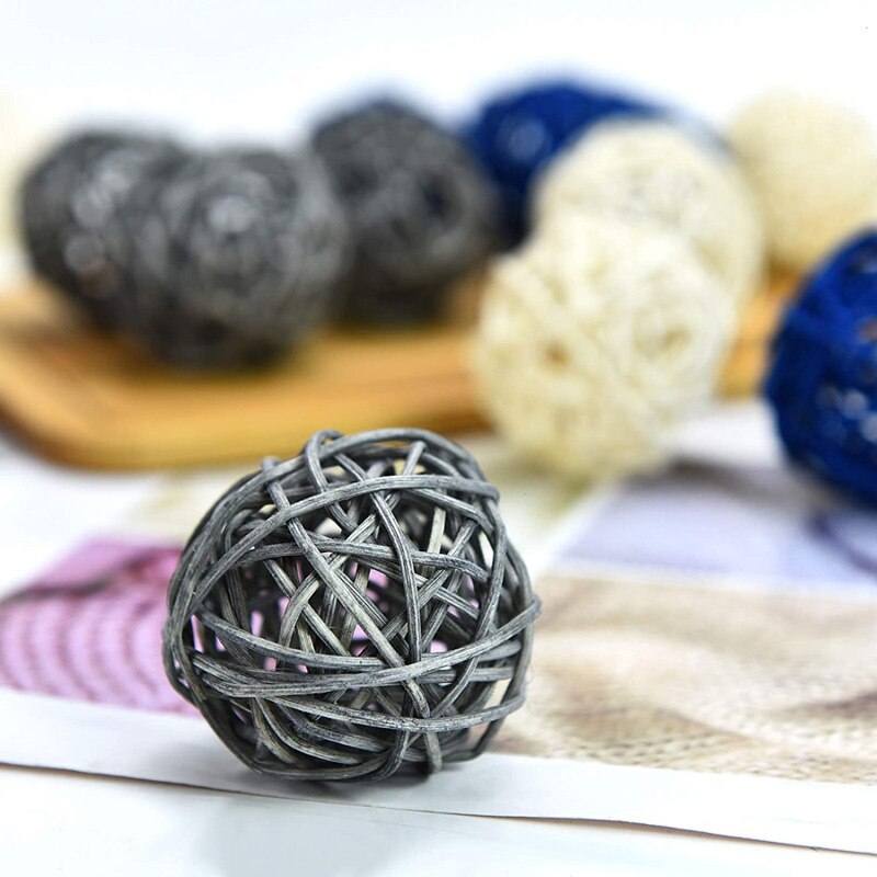 5 Kleuren 20 Stuks Decoratieve Rotan Ballen Ornamenten Bruiloft Kerst
