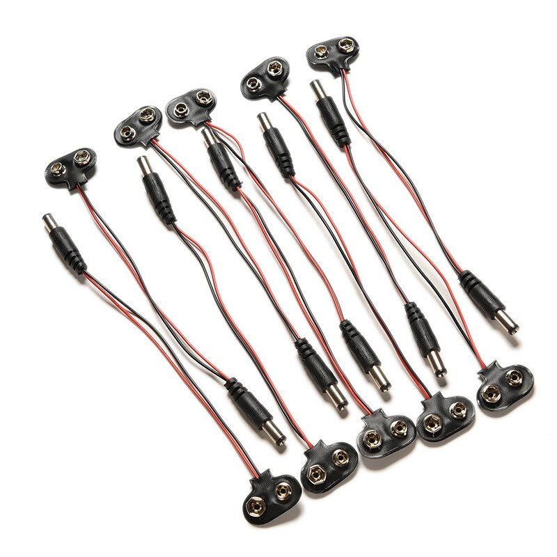 10PCS 9V DC I-Type Battery Power Cable Clip Barrel Jack Connector For Arduino Newest Electronics Stocks