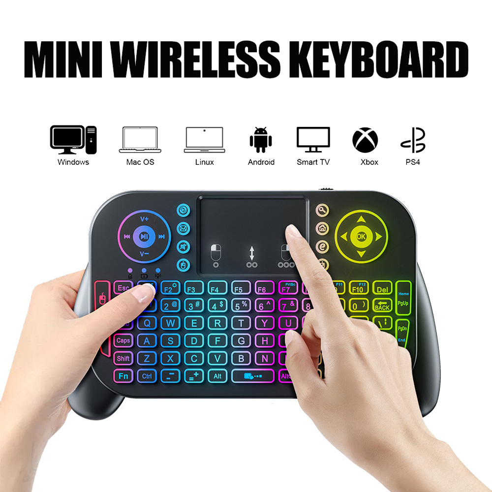 Mini Draadloos Toetsenbord V8 7 Achtergrondverlichting 2.4G Bluetooth Luchtmuis Afstandsbediening Touchpad Voor Android Tv Box