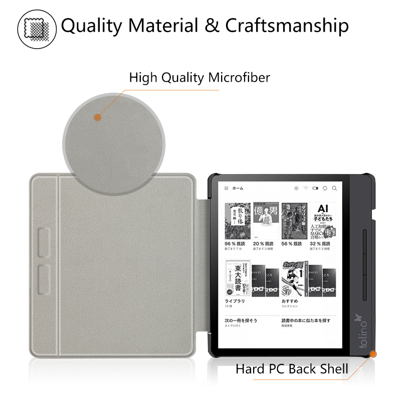 Case voor Tolino Vision 5 Beschermhoes voor Tolino Vision 5 7 inch e-book reader sleepcover funda capa shell stylus + film