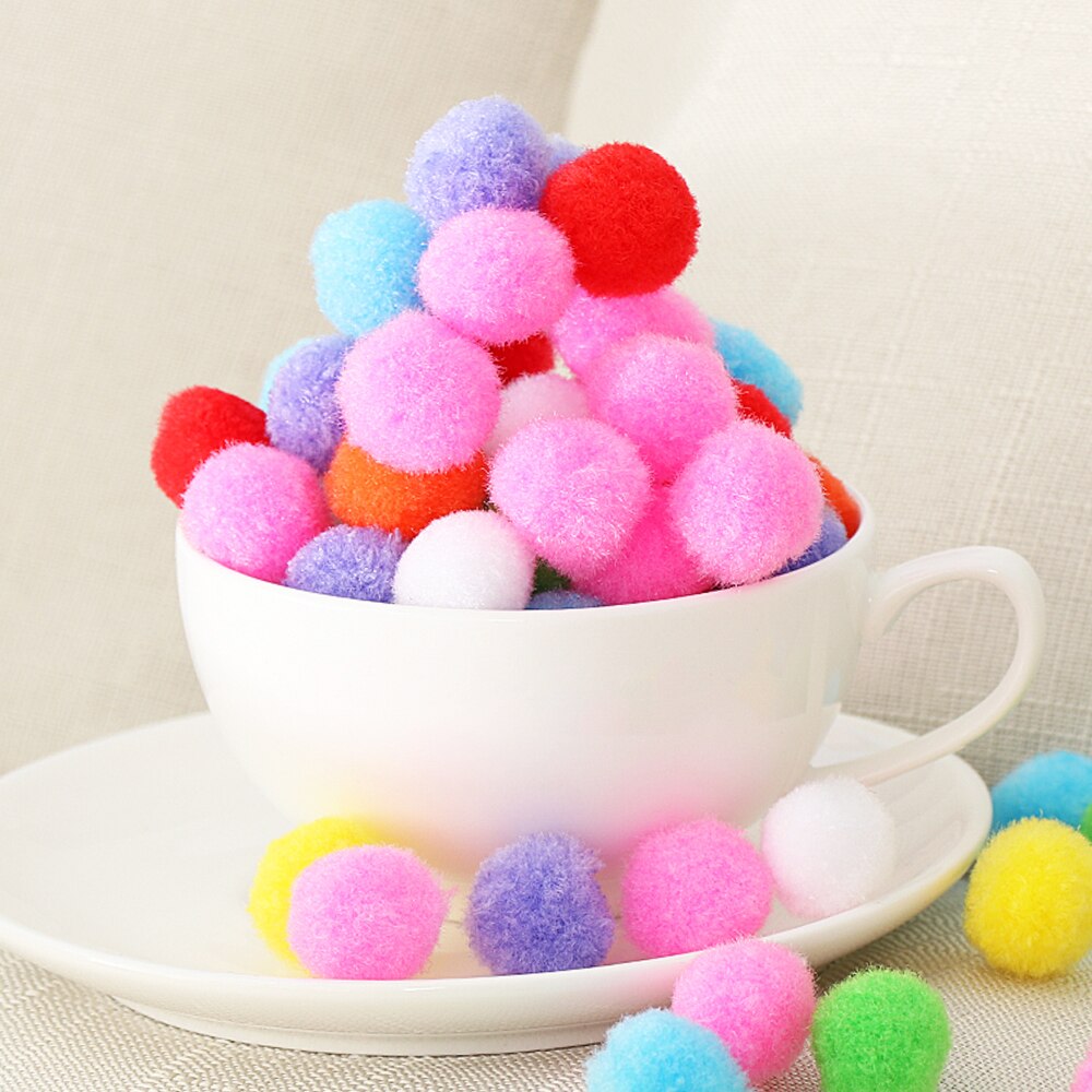 100Pcs 10/15/20/25/30/40mm Nette Mini Fluffy Weichen Pom Poms pompons Ball Kinder Spielzeug DIY kinder Handgemachte Kreative DIY Spielzeug