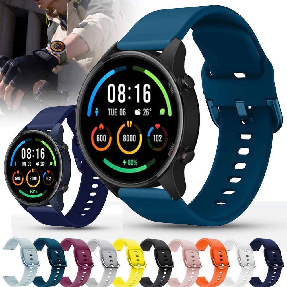 22mm Watch Band For Xiaomi MI Watch Strap Printing Silicone Watchbands Wristband Bracelet For Xiaomi Smart Mi Watch Color Sports