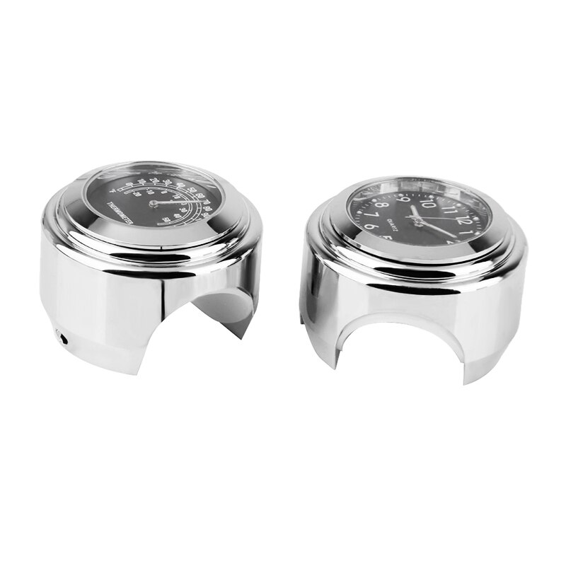 Universal 7/8 &quot; vandtæt krom motorcykel styr montering quartz ur ur aluminium lysende ur moto tilbehør