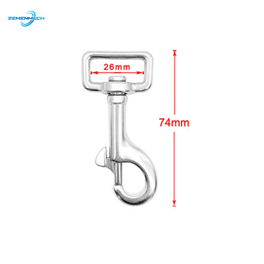 74Mm Rvs SwivelEye Bolt Spring Snap Haak Vierkante Eye Swivel Quick