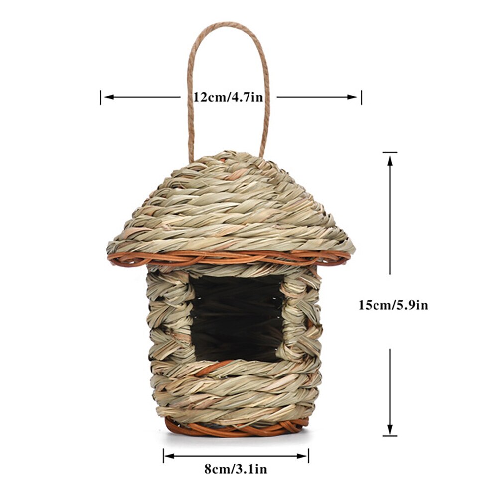 Birds Nest Hand Woven Bird Nest Hanging Birdhouse Bird Breeding Nest For Garden Window Outdoor Parrot Nest Houses Pet Bedroom