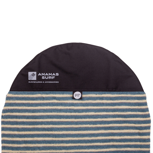 Ananas Surf 9'0 "260 cm Planche De Surf Chaussette 9 pi. Surf Longboard Nez Rond Souple Housse De Protection Extensible en Tricot: Blue-Grey-Beige
