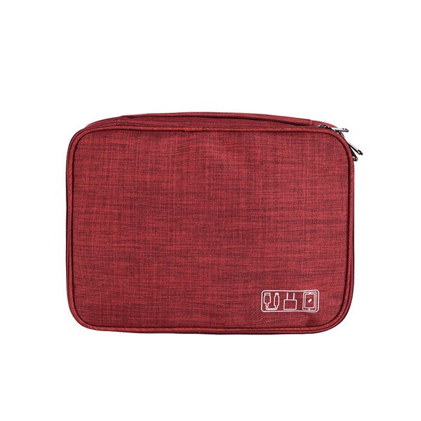 Large Capacity Organizer Bag Travel Cable Storage Multifunction Digital Storage Bag Gadget Organizer Digital Pouch Storage: A-Wine Red