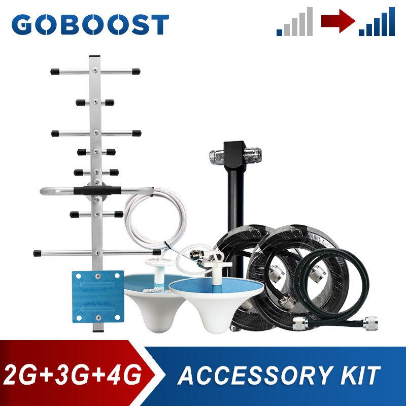 GOBOOST Full Band Yagi Antenna 360 Coverage Ceiling Internal Antenna With Coaxial Cable For Cell Phone Repeater Accessory Kit