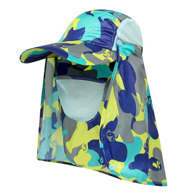 Sun Hat Sun Caps Flap Hats Summer Men Women Sun Visor Cap Folding Removable Neck Face Mask Head: ML