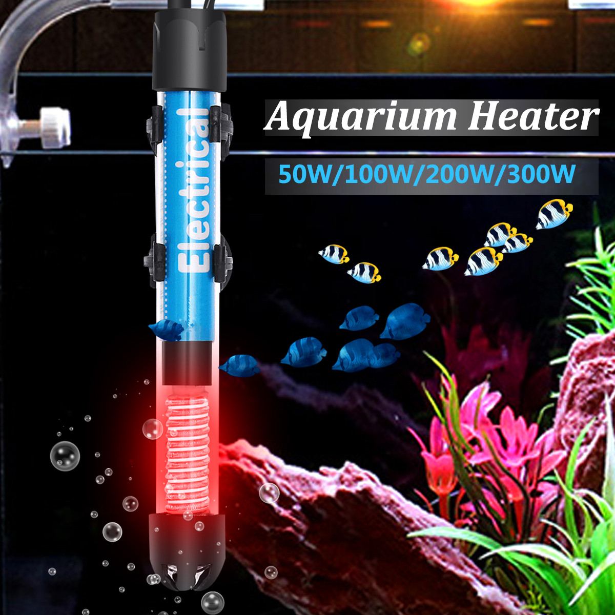 220V 50W/100W/200W/300W Mini Dompelpompen Aquarium Heater Verstelbare Temperatuur Aquarium fish Tank Water Heater