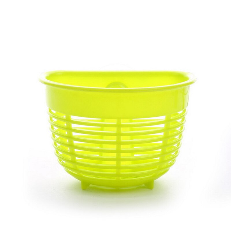 Kitchen Wall-suction Storage Basket for Small Objects Sponge Small Storage Basket Multifunctional Sink Holder Basket: S yellow