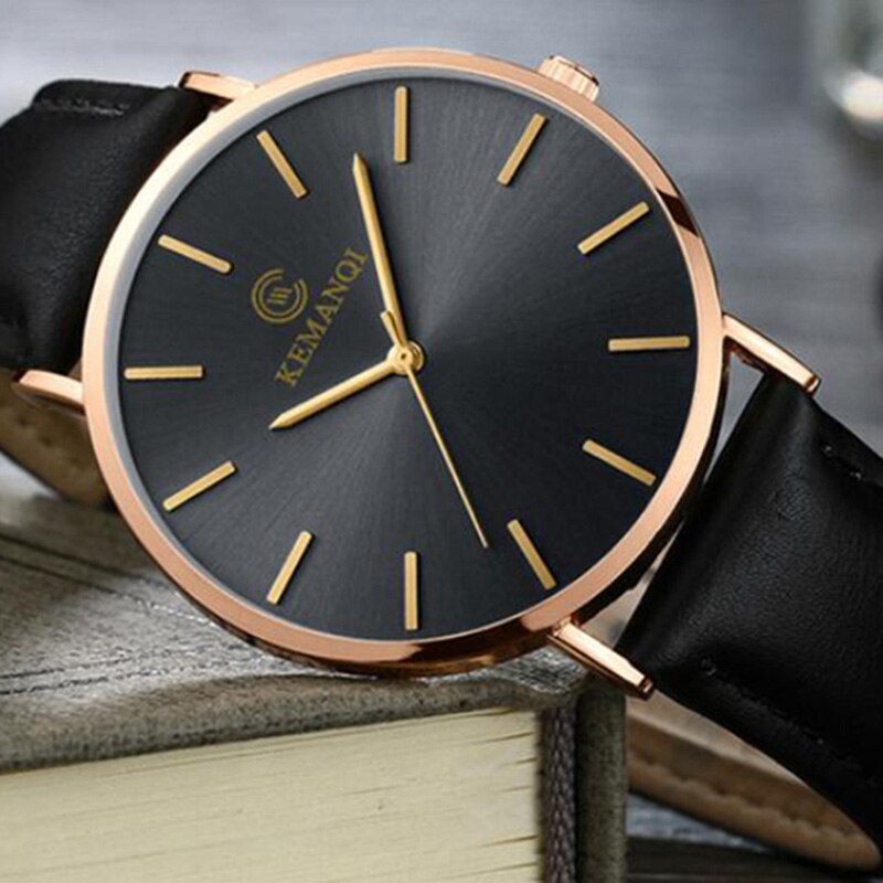 Montres à Quartz pour hommes bleu | En verre, à la , montres minces, erkek kol, saati, reloj hombre, Relogio Masculino: 0088-4