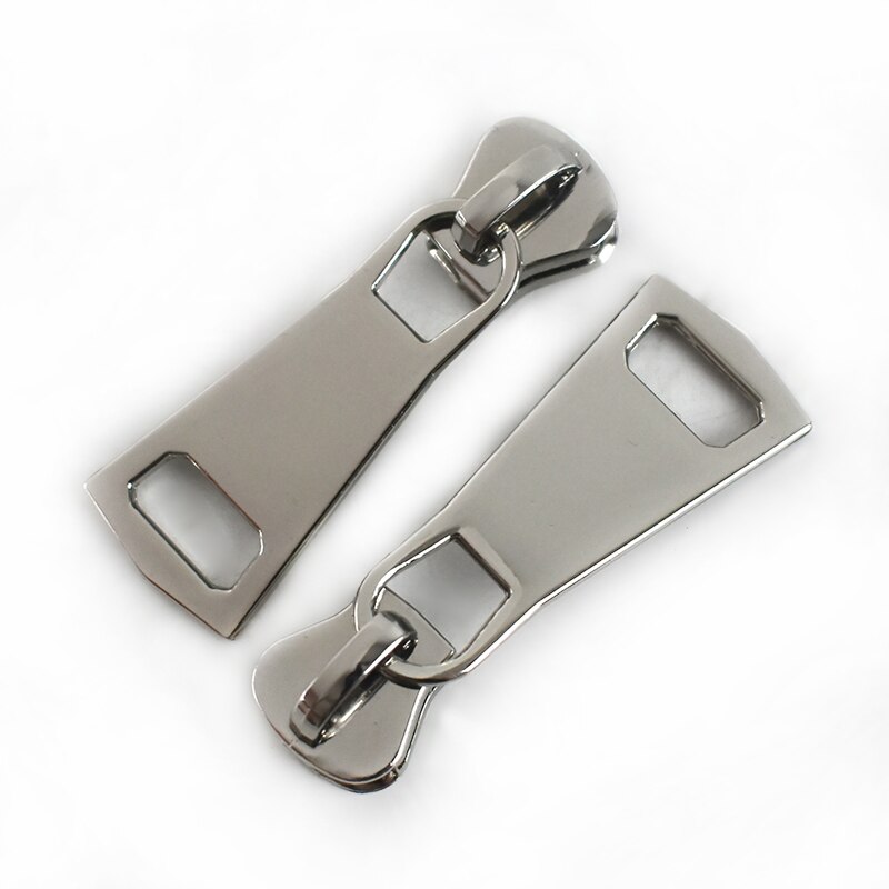 Meetee 5pcs 8# 15# Resin Zipper Silder for Resin Zips Head Metal Puller for Jacket Zip Repair Kits DIY Garment Sew Zipper Silder: No15Silver