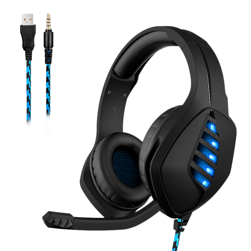 【eu-stik】 autonom r & d ulovlig model  ps4 headset-kabel skinnende øre mikrofon mundstykke: Mørkeblå
