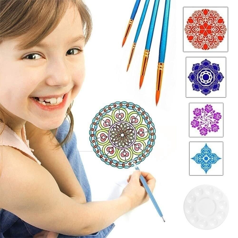 Juego de mandalas profesionales para pintar rocas, Kit de plantillas de puntos para pintura de Mandala, 36/25/20/10/6/5 unids/set