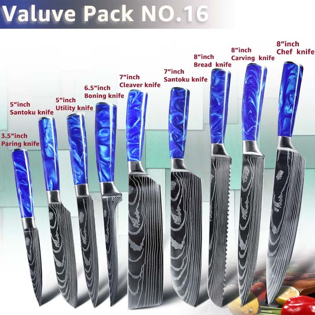 Kitchen Chef Knife Santoku Japanese Knife 7CR17 High Carbon Stainless Steel Damascus Drawing Meat Vegetable Knives