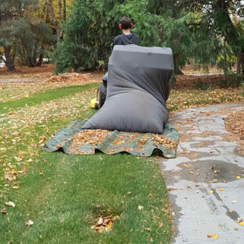 Lawn Tractor Riding Mower Leaf Storage Bag Garbage Cleaning Bag Leaf Cleaning Foldable Garden Storage Pouch