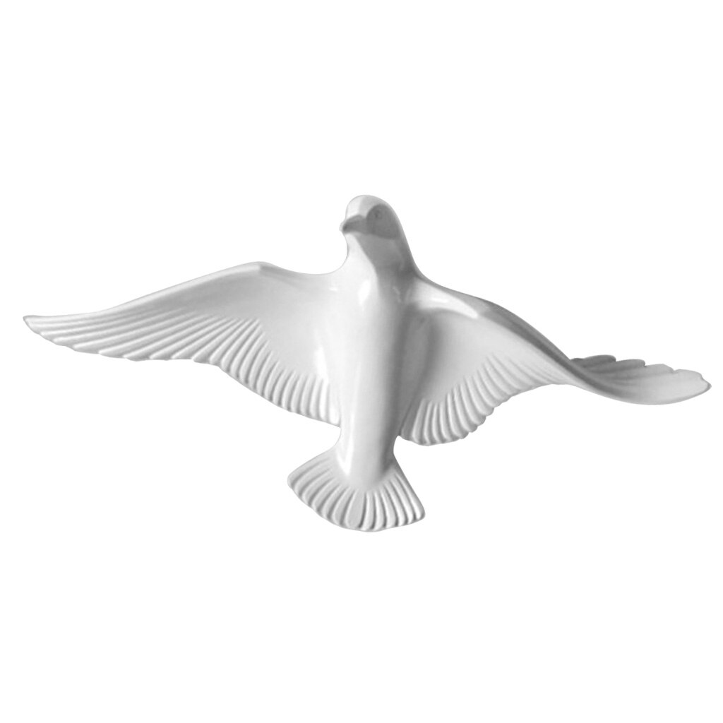 Décorations murales de la mouette en résine | 5 Styles disponibles, chambre à coucher, décoration murale de la maison: D White