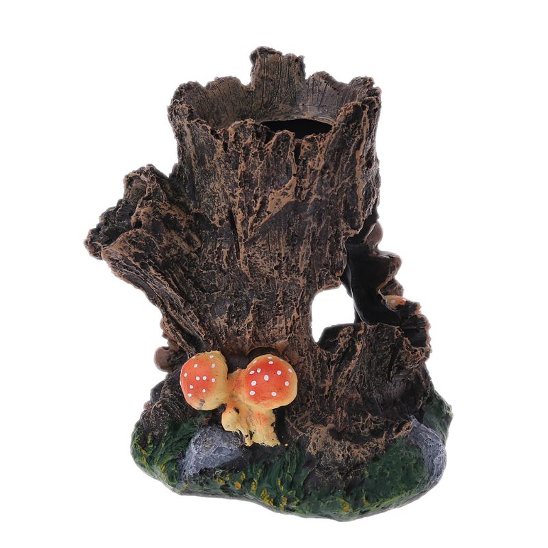 Reptile Vivarium Hiding Case Snake Gecko Dragon Half Log Hide Rock Tree Hole reptile accessories