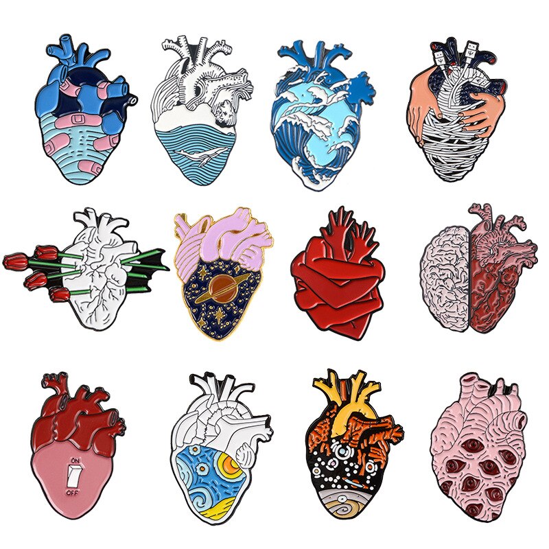 Cartoon Fun Hart Modeling Emaille Broche Oceaan Walvis Spray Bloem Vlinder Liefde Ogen Tekening Schakelaar Legering Badge Pin Sieraden
