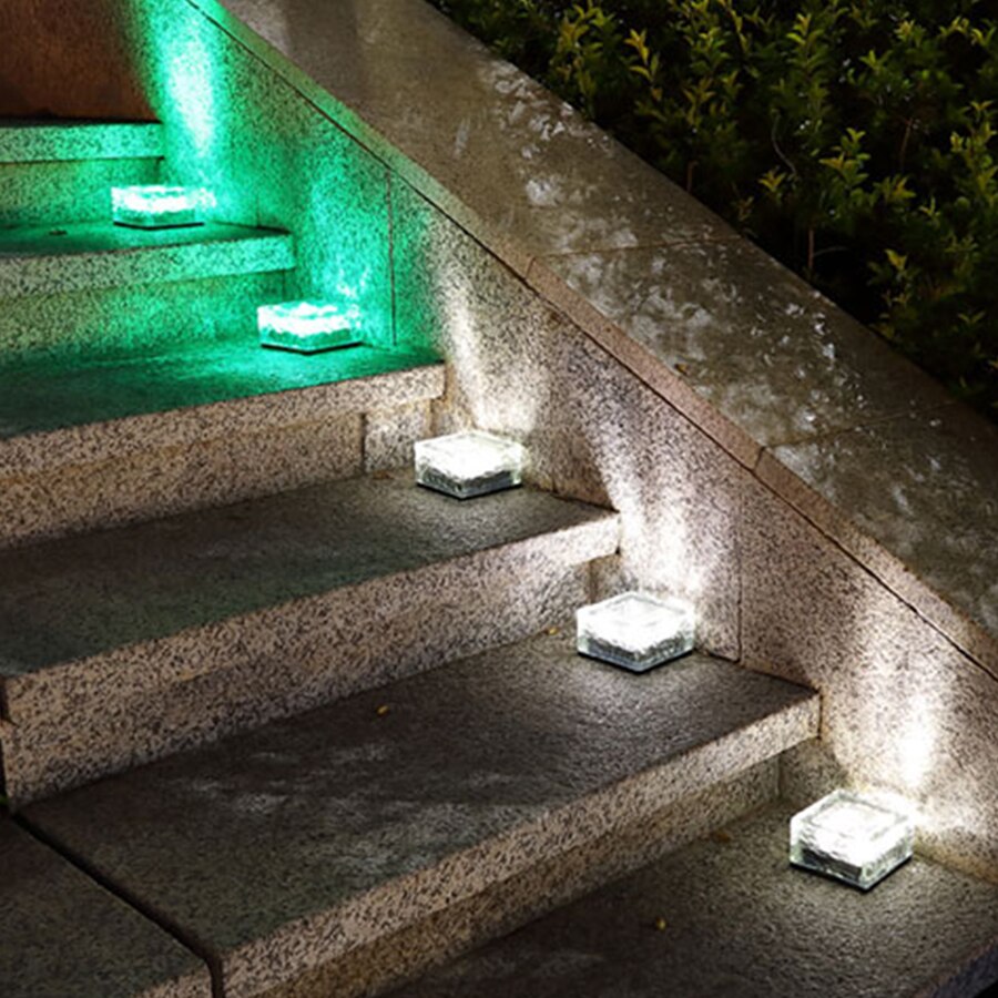 Beiaidi glass er murstein form sol bakken begravet lampe 4 ledet utendørs underjordisk lys sol landskap utlegger gårdsplass lys