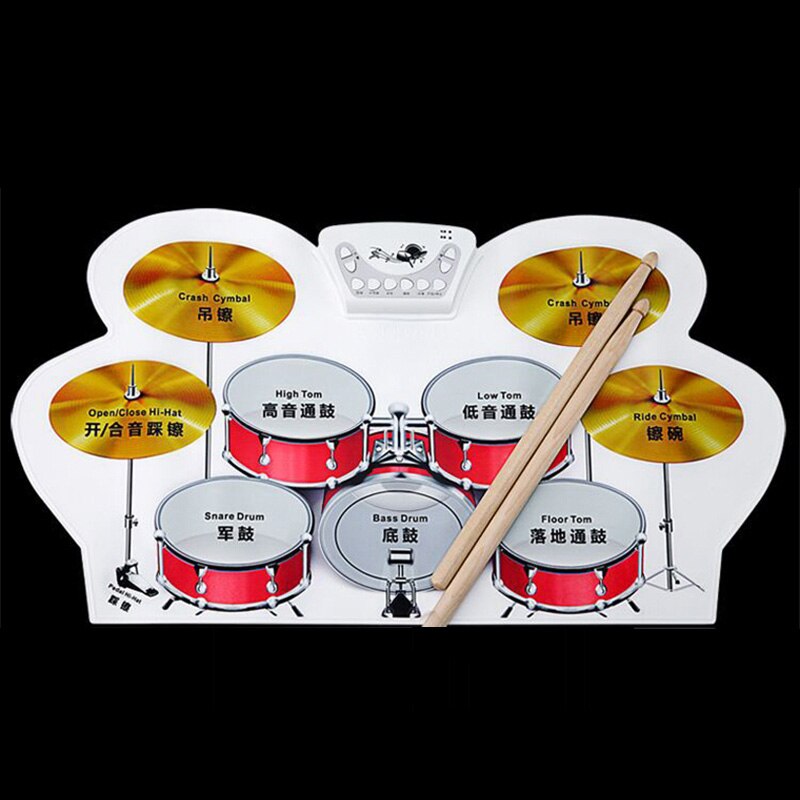 Draagbare elektronische oprolbare drumpadset siliconen usb siliconen elektronische drums, elektronische drums, analoge drums opvouwbaar