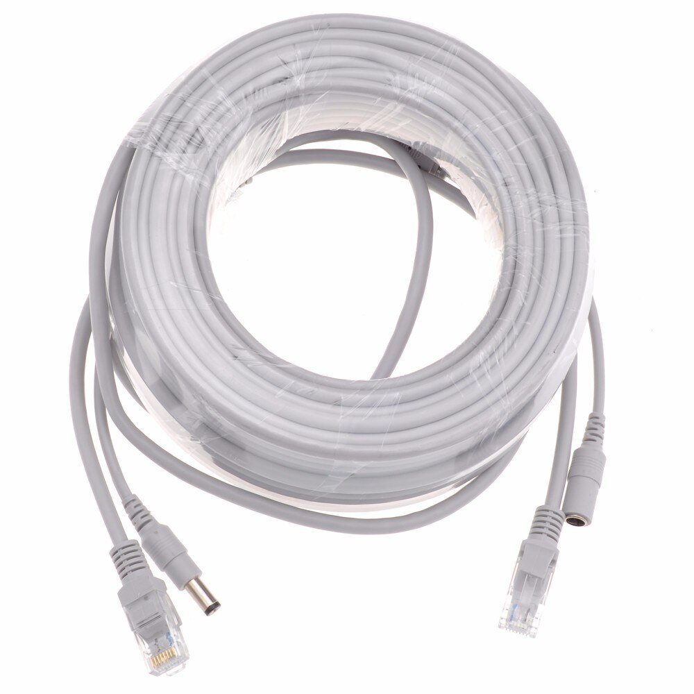 Cctv RJ45 Ethernet Kabel 2.1Mm/5.5Mm Jack RJ45 + Dc Power Connector Cat5 Netwerk Lan Cord Voor ip Camera 'S Nvr Systeem Kabel