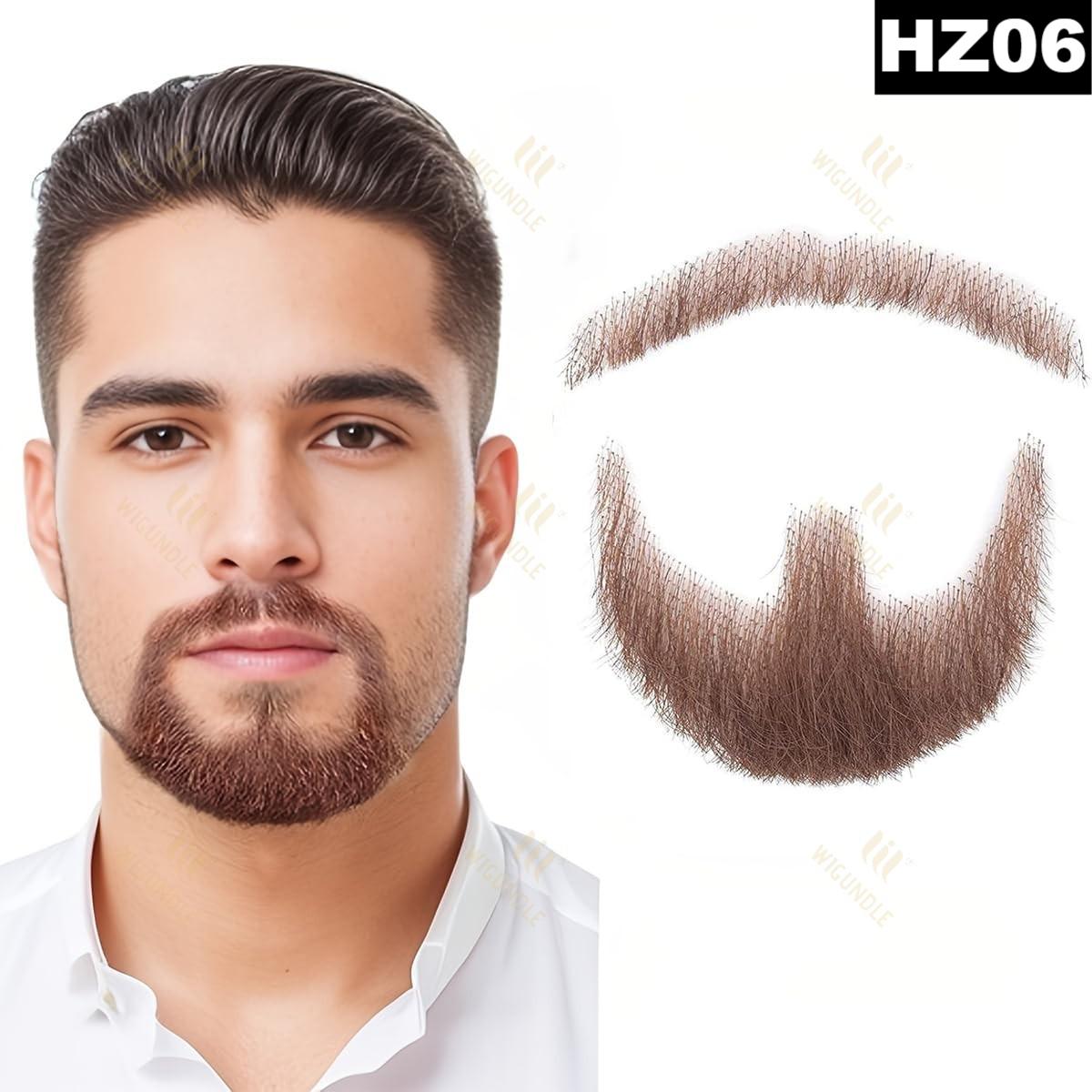 Fantasia de cavanhaque falso, cabelo facial, barba realista, bigode com fita adesiva, cabelo humano, renda, barba para halloween, festa de natal: T24