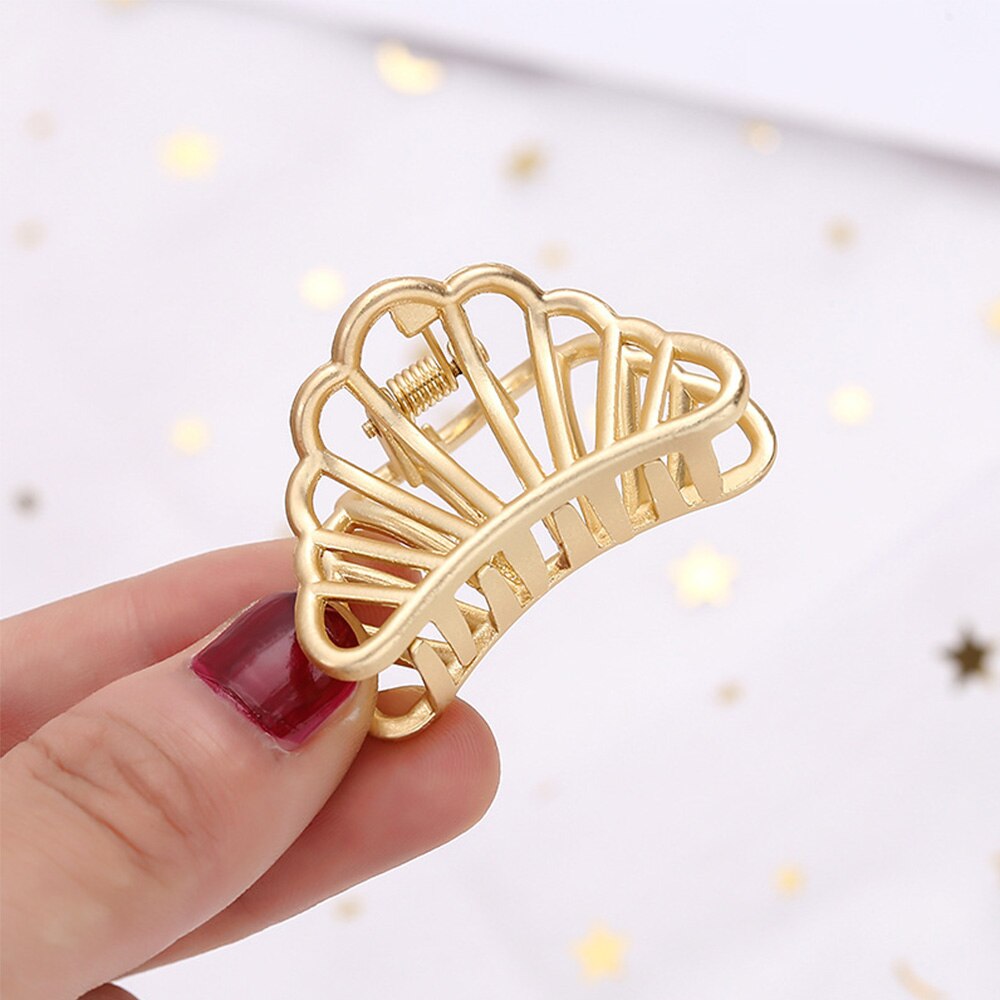 9Styles 2Colors Geometric Hair Claw For Women Girl Clamps Hair Crab Metal Gold Hair Clip Claw Accessories Hairpins Ornament: D gold