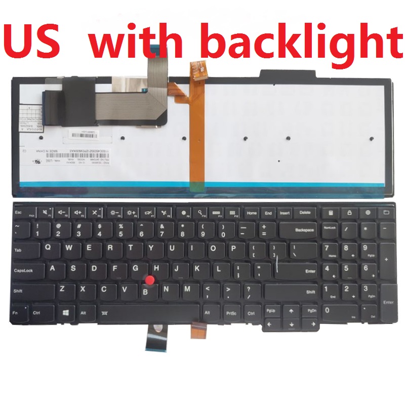 Us/dk/sp/fr/gr laptop tastatur til lenovo thinkpad  e540 e531 t540 w540 w541 t550 w550 l540 l560 t540p t560 p50s l570 no baggrundsbelyst: Os med baggrundsbelysning