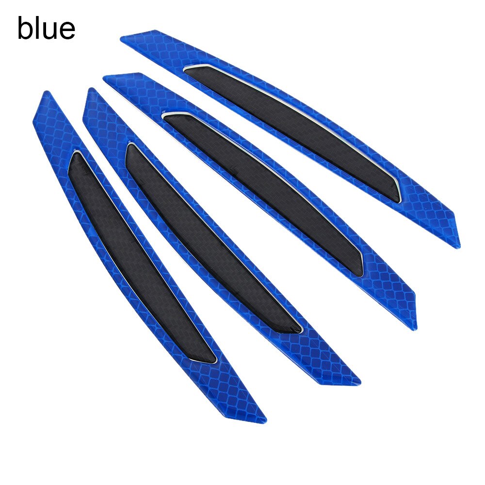 4 Stks/set Auto Deur Bumper Sticker Waarschuwing Veiligheid Mark Anti-Collision Auto Side Anti-Kras Strip Auto Reflecterende strip: Blauw