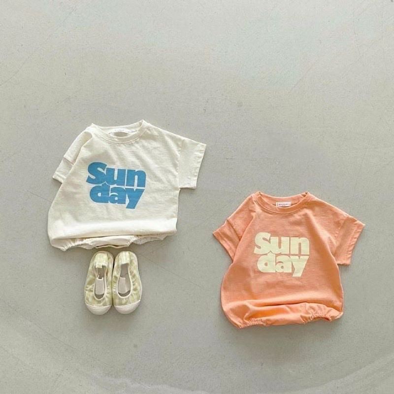 7676 Peuter Baby Romper Zomer Gedrukt Zondag Jongen Romper Baby Meisje Een Stuk Kleding Katoen Casual Baby Kleding outfit