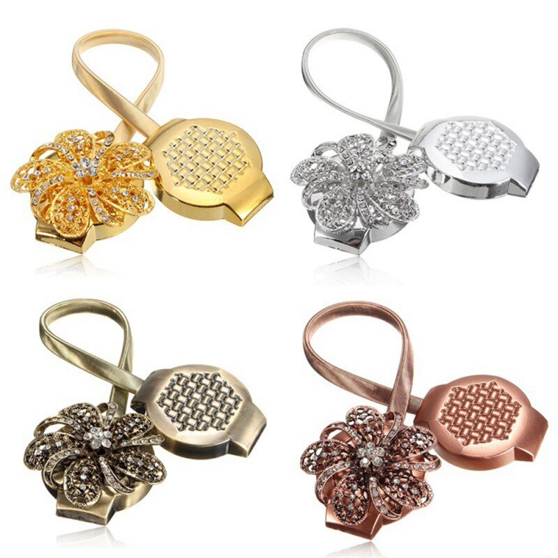 1pc gardinbindare fönsterdekor blomstergardin stansfri installation tieback magnet spänne klämma ståltrådsband tofsar ct