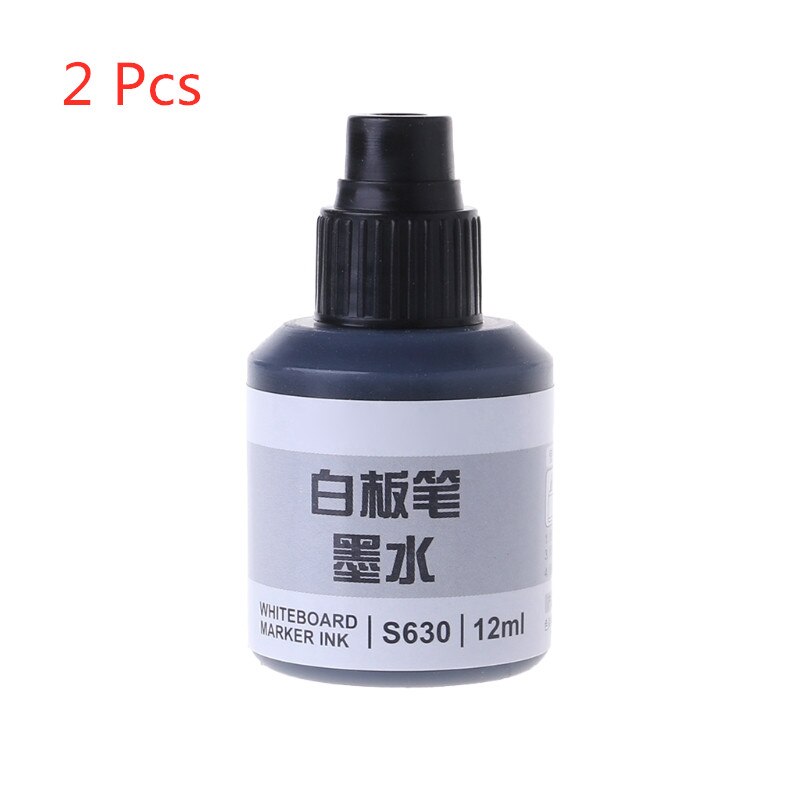 White Board Pen Inkt White Board Pen Aanvullen Vloeibare Is Geschikt Voor Alle Soorten Van White Board Pen Voor Kantoor en School Gebruik: black 2pcs