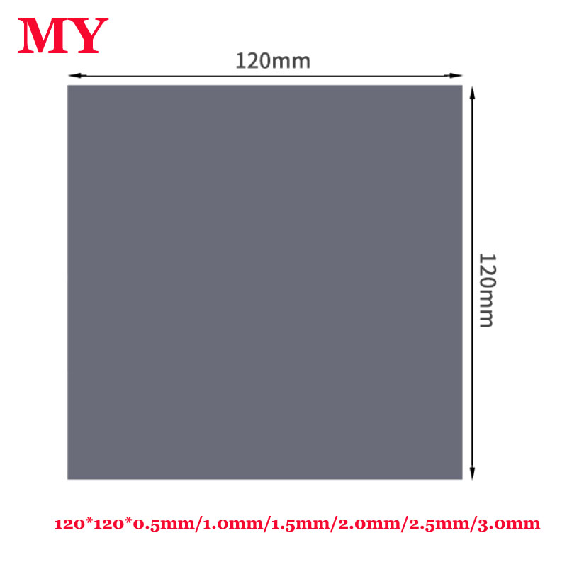 5pcs Thermal pad 6W/mK Thermal conductivity CPU Heatsink Cooling Conductive Silicone Pad Thermal Pads 5pcs: 120mmX120mm / thickness 0.5mm 5pcs