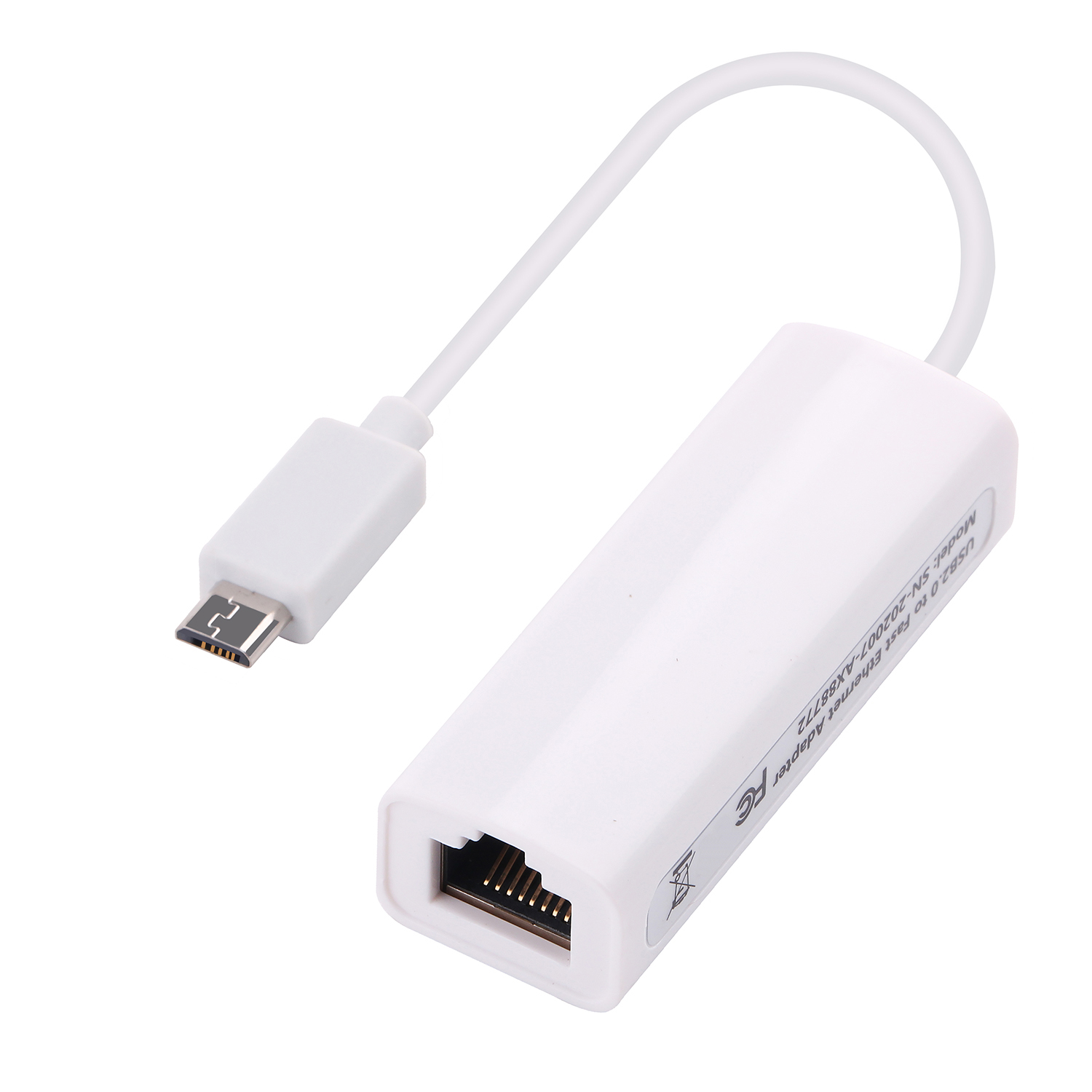 adapter sieci Ethernet mikro USB na RJ45 100 mb/s Asix AX88772B konwerter sieci Lan AX88772 10M 100M