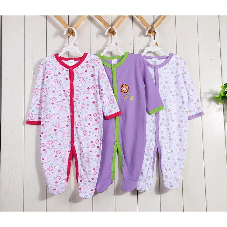 3 Pcs Baby Boy Meisje Lange Mouwen Hansop Pasgeboren Jumpsuit Baby Kleding Slaap Pak Katoen 0-12 Maand