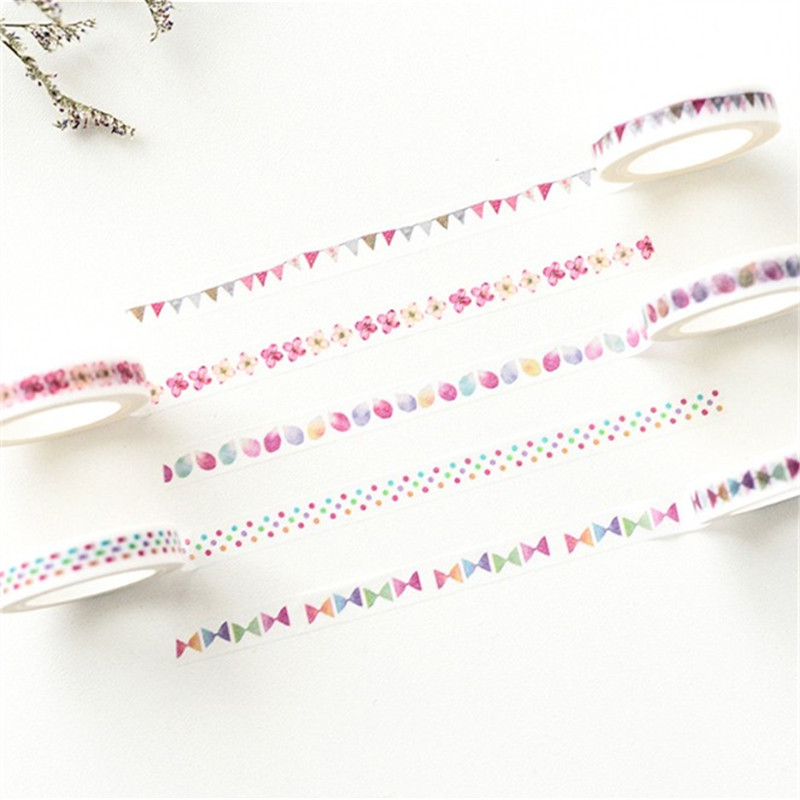 Autocollant amour et feuilles pour scrapbooking, étiquette scrapbooking, ruban de masquage décoratif, matériel en papier, Album Photo Escolar, Washi, Diy bricolage, 7m * 8mm