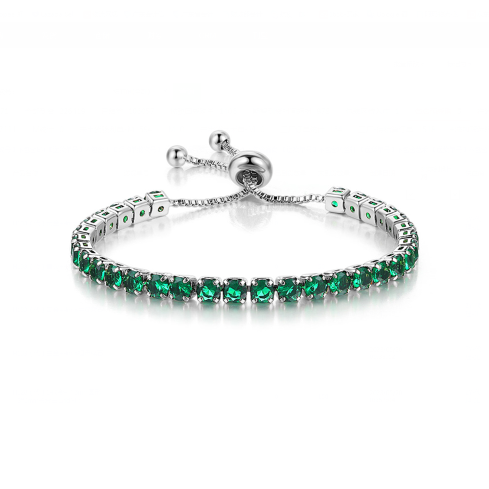 Tennis Armbanden Voor Vrouwen Shining Wit Goud Kleur Single-Layer Zirkoon Verstelbare Slider Gesp Bedelarmband Mode-sieraden