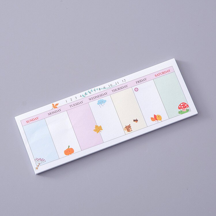 Mini Agenda semanal para la escuela y la oficina, papelería, papel de dibujos animados, diario de notas, Bloc de notas, suministros para estudiantes,: Mushroom