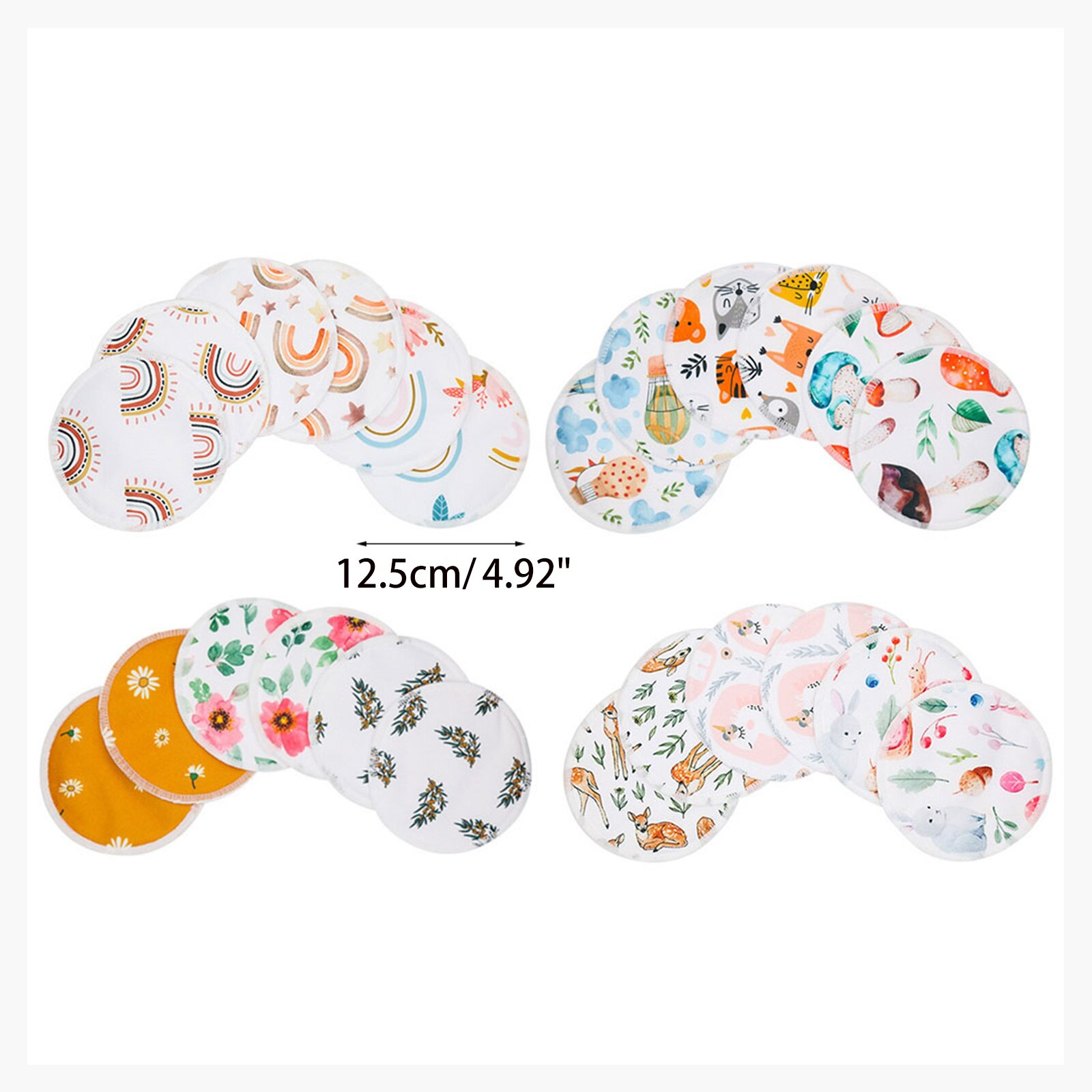 B2EB 6 Pcs Herbruikbare Nursing Pads Voor Borstvoeding Wasbare Bamboevezel Borstvoeding Pads Zoogcompressen Nipplecovers