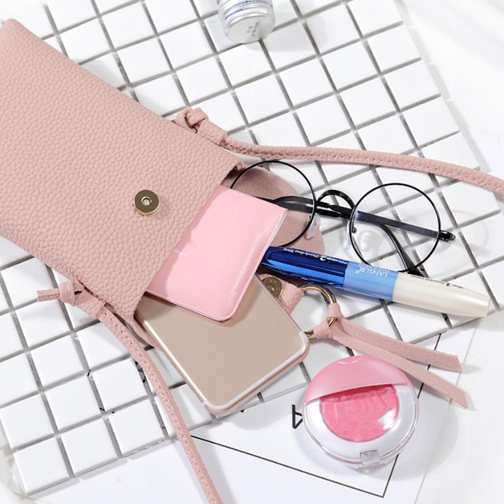 Square Vertical Phone Bag Women's Messenger Bag Multifunctional Sports Arm Single Shoulder Solid Hanging Neck Purse Mini Bag