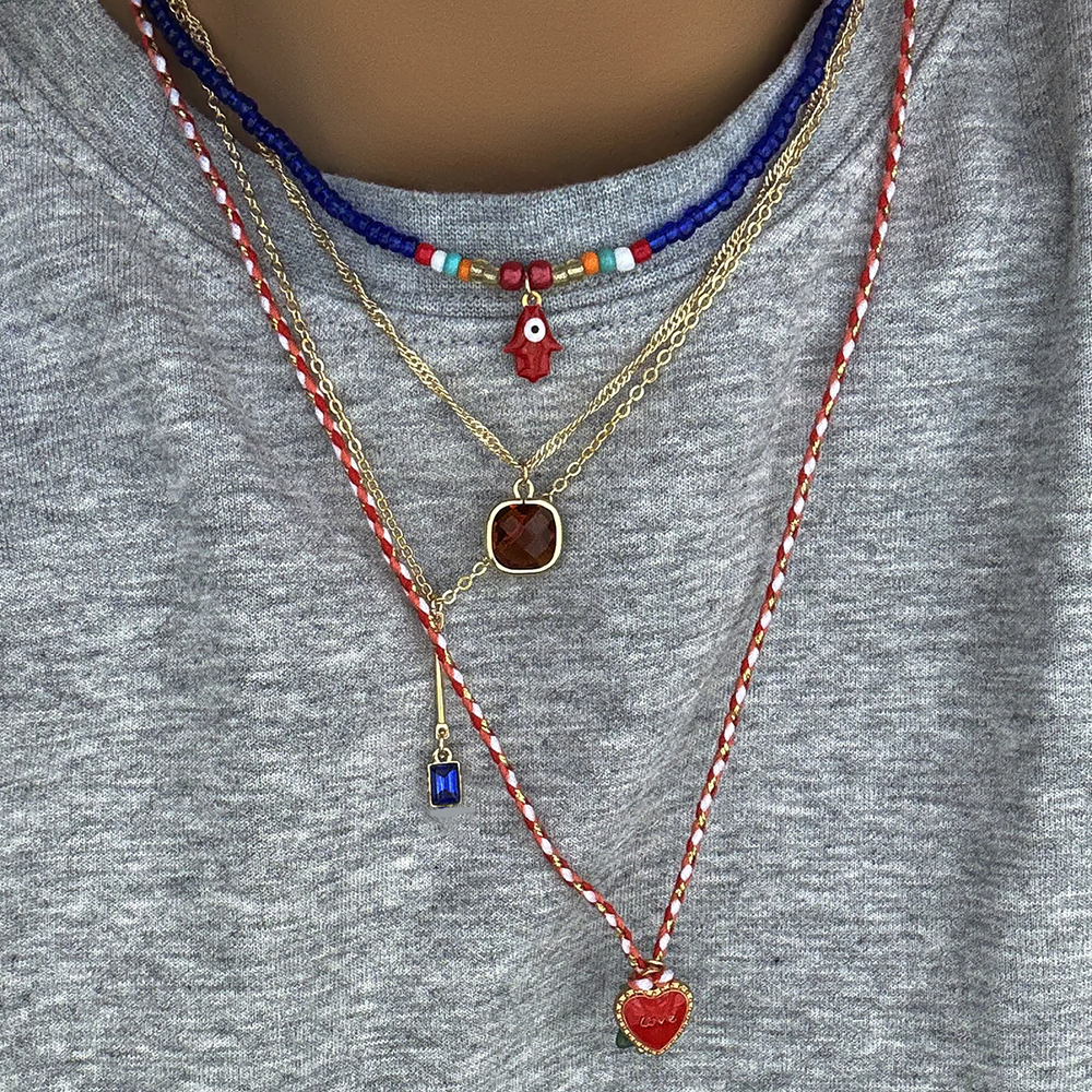 Collier ras du cou en perles vintage pour femme, bijoux de fête de mariage, forme de cœur, colliers de la présidence, tendance élégante, blanc, 216.239., X278: Rouge rouille