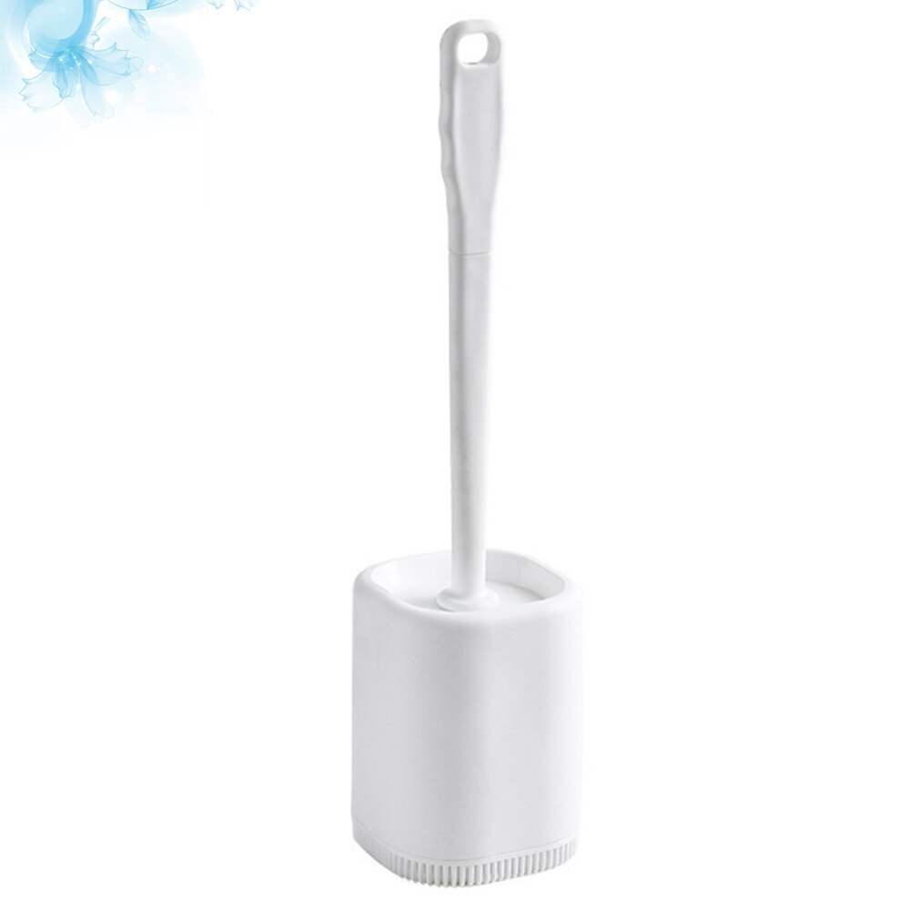 Long Handle Toilet Brush With Base Toilet Urinal Brush Home Bathroom Hotel Cleaning Accessories for Home Bathroom (White)