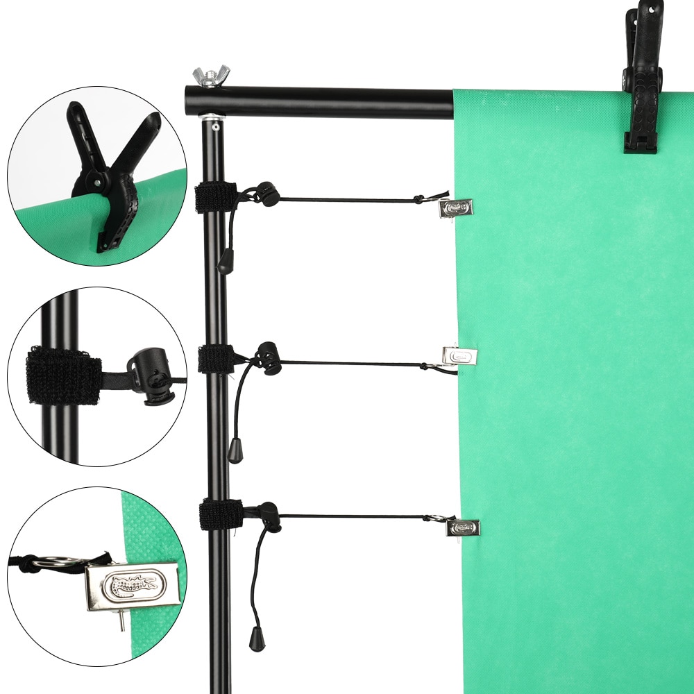 4Pcs Photography Spring Clips And Side Clamps Fixed Backdrop Muslin &amp; Green Screen For Background Stand