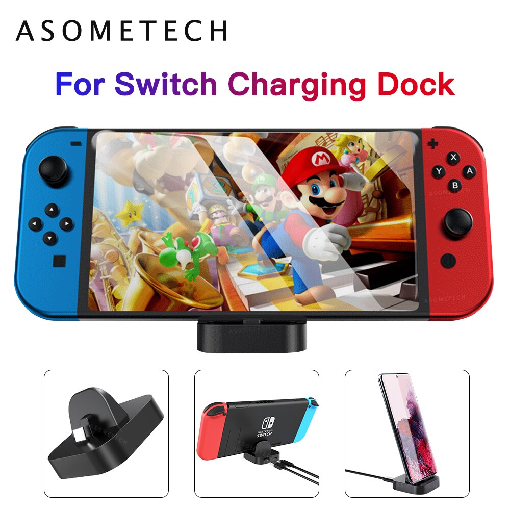 Usb Charger Dock Stand Voor Nintendo Switch Type C Telefoon Oplader Opladen Station Ondersteuning Houder Compact Game Accessoires